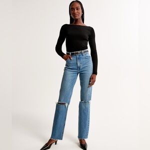 Abercrombie Curve Love 90s Straight Ultra High Rise Jean